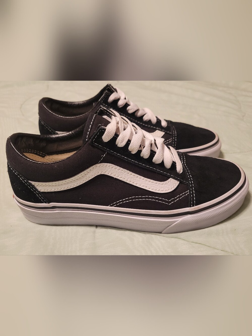 Vans Black and White Old Skool Low-Top Sneakers